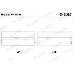Hlavní ložiska klikového hřídele GLYCO H022/7P STD