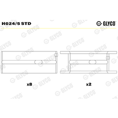 Hlavní ložiska klikového hřídele GLYCO H024/5 STD