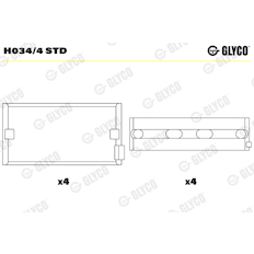 Hlavní ložiska klikového hřídele GLYCO H034/4 STD