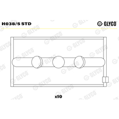 Hlavní ložiska klikového hřídele GLYCO H038/5 STD