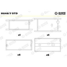 Hlavní ložiska klikového hřídele GLYCO H048/7 STD