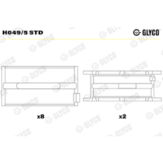 Hlavní ložiska klikového hřídele GLYCO H049/5 STD