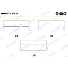 Hlavní ložiska klikového hřídele GLYCO H054/7 STD