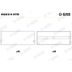 Hlavní ložiska klikového hřídele GLYCO H063/4 STD