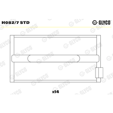 Hlavní ložiska klikového hřídele GLYCO H082/7 STD