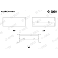 Hlavní ložiska klikového hřídele GLYCO H097/5 STD