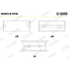 Hlavní ložiska klikového hřídele GLYCO H1011/5 STD
