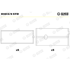 Hlavní ložiska klikového hřídele GLYCO H1013/5 STD
