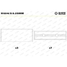 Hlavní ložiska klikového hřídele GLYCO H1014/5 0.25mm