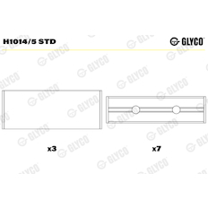 Hlavní ložiska klikového hřídele GLYCO H1014/5 STD