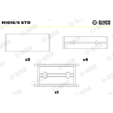 Hlavní ložiska klikového hřídele GLYCO H1018/5 STD