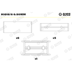 Hlavní ložiska klikového hřídele GLYCO H1018/6 0.50MM