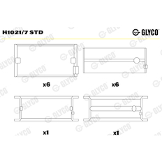 Hlavní ložiska klikového hřídele GLYCO H1021/7 STD