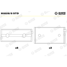 Hlavní ložiska klikového hřídele GLYCO H1028/5 STD