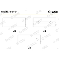 Hlavní ložiska klikového hřídele GLYCO H1029/5 STD