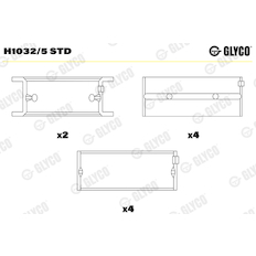Hlavní ložiska klikového hřídele GLYCO H1032/5 STD