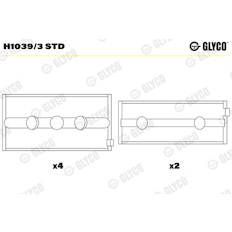 Hlavní ložiska klikového hřídele GLYCO H1039/3 STD