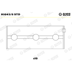 Hlavní ložiska klikového hřídele GLYCO H1043/5 STD
