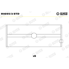 Hlavní ložiska klikového hřídele GLYCO H1044/3 STD