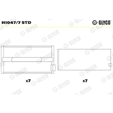 Hlavní ložiska klikového hřídele GLYCO H1047/7 STD