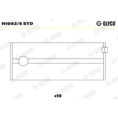 Hlavní ložiska klikového hřídele GLYCO H1062/5 STD