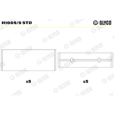 Hlavní ložiska klikového hřídele GLYCO H1065/5 STD