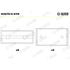 Hlavní ložiska klikového hřídele GLYCO H1075/5 STD