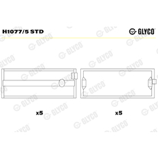 Hlavní ložiska klikového hřídele GLYCO H1077/5 STD