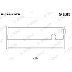 Hlavní ložiska klikového hřídele GLYCO H1079/5 STD