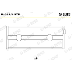 Hlavní ložiska klikového hřídele GLYCO H1082/4 STD