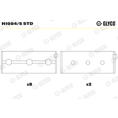 Hlavní ložiska klikového hřídele GLYCO H1084/5 STD