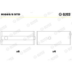 Hlavní ložiska klikového hřídele GLYCO H1085/5 STD