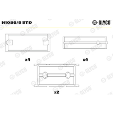 Hlavní ložiska klikového hřídele GLYCO H1086/5 STD