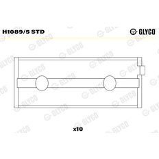 Hlavní ložiska klikového hřídele GLYCO H1089/5 STD