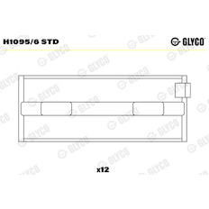 Hlavní ložiska klikového hřídele GLYCO H1095/6 STD
