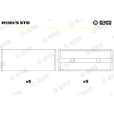 Hlavní ložiska klikového hřídele GLYCO H1101/5 STD