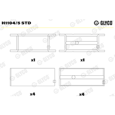 Hlavní ložiska klikového hřídele GLYCO H1104/5 STD