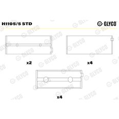 Hlavní ložiska klikového hřídele GLYCO H1105/5 STD