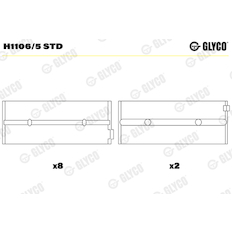 Hlavní ložiska klikového hřídele GLYCO H1106/5 STD