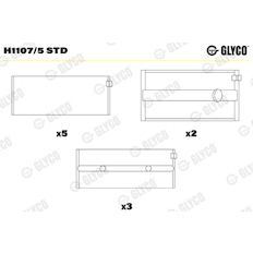 Hlavní ložiska klikového hřídele GLYCO H1107/5 STD