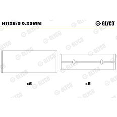 Hlavní ložiska klikového hřídele GLYCO H1128/5 0.25MM