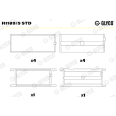 Hlavní ložiska klikového hřídele GLYCO H1189/5 STD