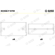 Hlavní ložiska klikového hřídele GLYCO H1198/7 STD