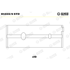 Hlavní ložiska klikového hřídele GLYCO H1200/5 STD