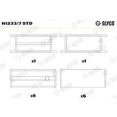 Hlavní ložiska klikového hřídele GLYCO H1233/7 STD