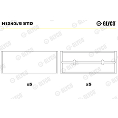 Hlavní ložiska klikového hřídele GLYCO H1243/5 STD
