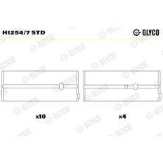 Hlavní ložiska klikového hřídele GLYCO H1254/7 STD