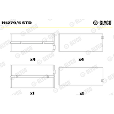 Hlavní ložiska klikového hřídele GLYCO H1279/5 STD
