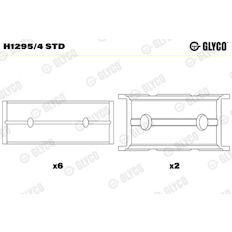 Hlavní ložiska klikového hřídele GLYCO H1295/4 STD