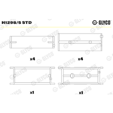 Hlavní ložiska klikového hřídele GLYCO H1298/5 STD